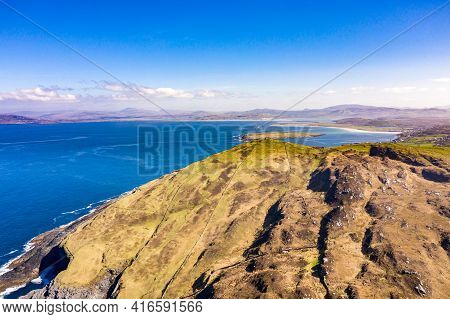 Aerial View Of Dunmore Head By Portnoo In County Donegal, Ireland.