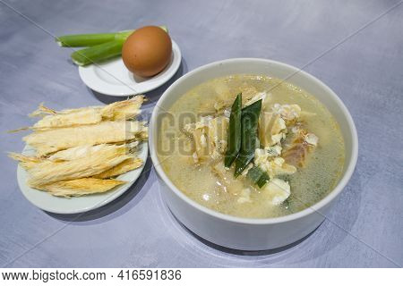 Korean Food Dried Pollack Soup And Vegetable.