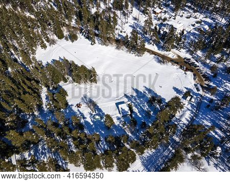 Aerial View Of Byala Cherkva Region At Rhodopes Mountain, Plovdiv Region, Bulgaria