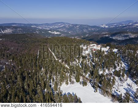 Aerial View Of Byala Cherkva Region At Rhodopes Mountain, Plovdiv Region, Bulgaria