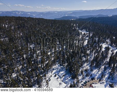 Aerial View Of Byala Cherkva Region At Rhodopes Mountain, Plovdiv Region, Bulgaria