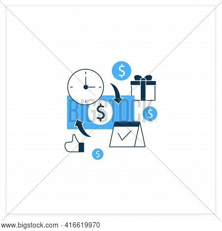 Periodic Payment Flat Icon. Recurring Payments. Contribute Funds As Scheduled. Universal Basic Incom