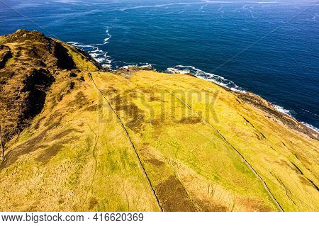 Aerial View Of Dunmore Head By Portnoo In County Donegal, Ireland.