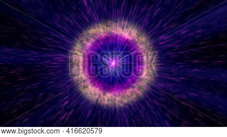 Pulsar Star Light In Space, Illustration Abstract