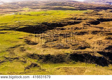 Aerial View Of Dunmore Head By Portnoo In County Donegal, Ireland.