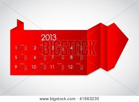Origami abstrato com calendário 2013