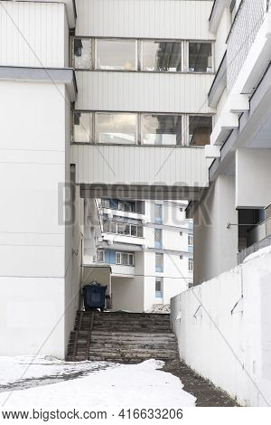Moscow, Russia - 23 March 2021, Chertanovo Area. Typical Block High-rise Buildings On The Outskirts.