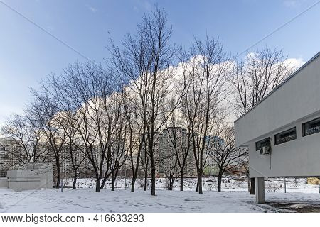Moscow, Russia - 23 March 2021, Chertanovo Area. Typical Block High-rise Buildings On The Outskirts.