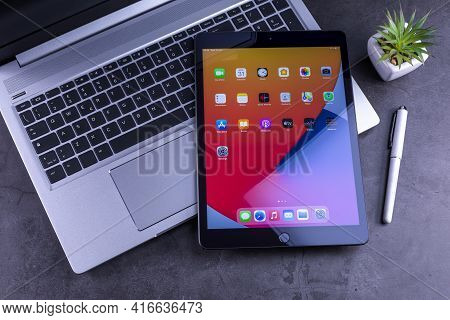 Galati, Romania, March 31, 2021: - Apple Release New Ipad 8th Generation With The Powerful A12 bioni