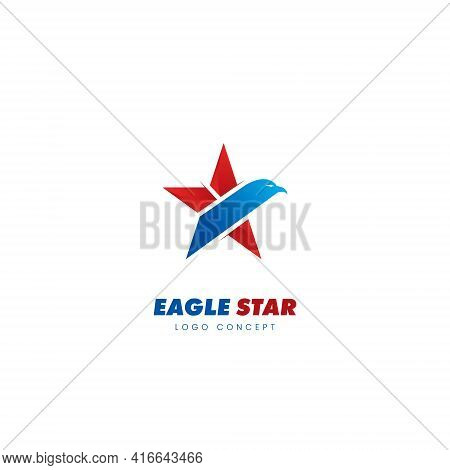 Eagle Star Logo Design Template Flat Style Vector