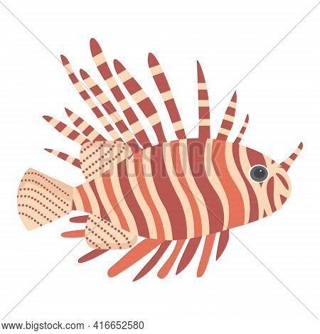 Lion Fish In A Light Beige Shade On A White Background