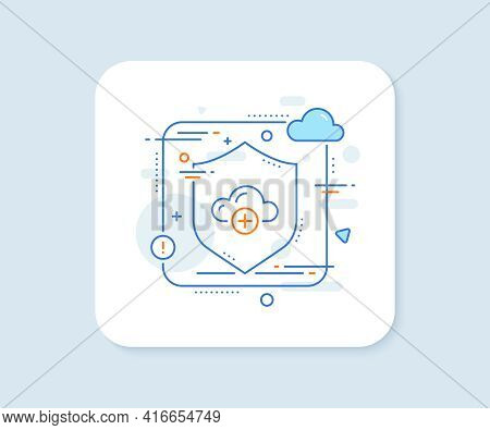 Cloud Computing Line Icon. Abstract Vector Button. Internet Data Storage Sign. Add File Symbol. Clou