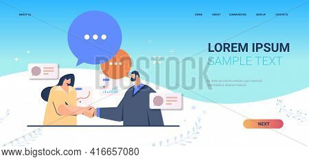 Businesspeople Shaking Hands Together Business Parthers Handshake Parthership Teamwork Concept Portr