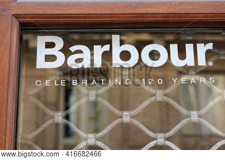 Bordeaux , Aquitaine France - 04 10 2021 : Barbour Logo Store Front Sign Shop Brand Fashion Retailer