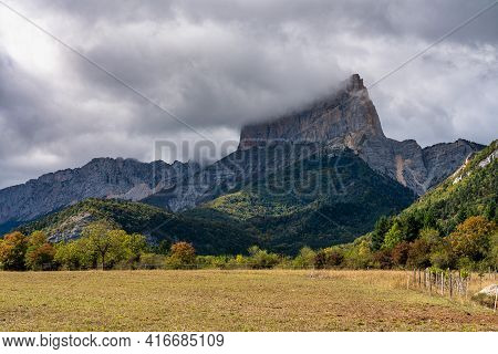 Mont Aiguille Near Clelles In The French Vercors Mountains In France, Europe