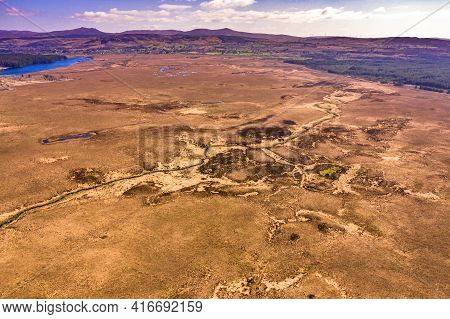 Aerial View Of Peatbog Between Maas And Glenties In County Donegal - Ireland