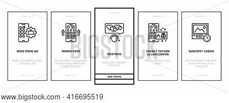 Smm Media Marketing Onboarding Mobile App Page Screen Vector. Robotic Winding Up Likes And Viewing, 