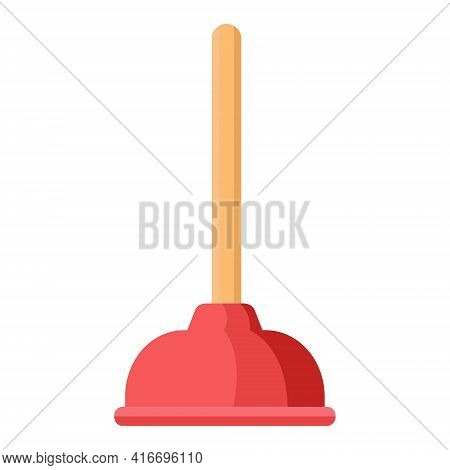 Cartoon Vector Illustration Housework Equipment Tool Toilet Dredge