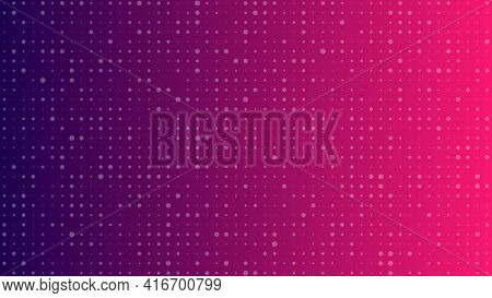 Abstract Geometric Background Of Sircles. Purple Pixel Background With Empty Space. Vector Illustrat