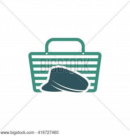 Shop Hat Logo Design Vector Illustration, Creative Hat Logo Design Concept Template, Symbols Icons