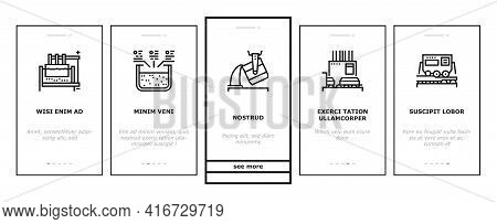Aluminium Production Onboarding Mobile App Page Screen Vector. Processing Of Aluminium Production An