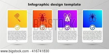 Set Butterfly Net, Chafer Beetle, Clothes Moth And Insect. Business Infographic Template. Vector