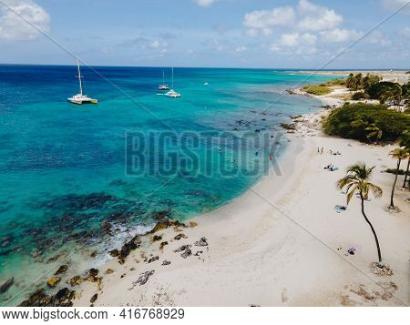 Boca Catalina Beach Aruba, Rcks And Clifs And Blue Ocean Aruba