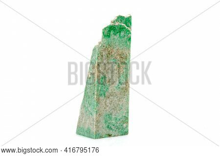 Macro Jadeite Mineral Stone On White Background