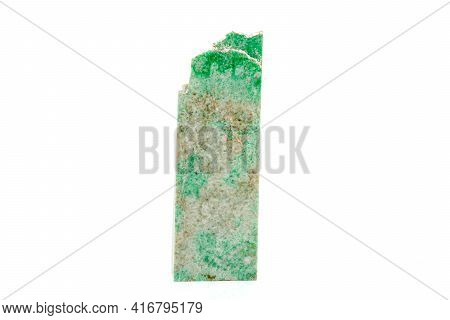 Macro Jadeite Mineral Stone On White Background
