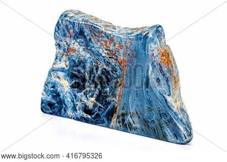 Macro Stone Pietersite Mineral On White Background