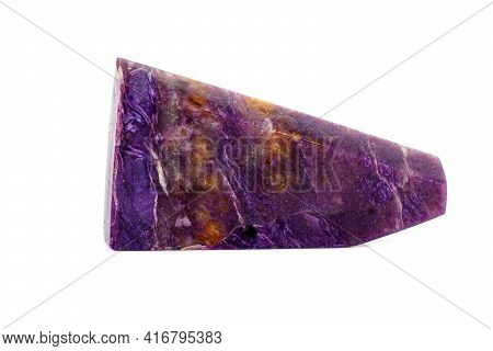 Macro Stone Charoite Mineral On White Background
