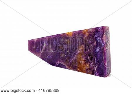 Macro Stone Charoite Mineral On White Background