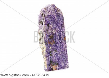 Macro Stone Charoite Mineral On White Background