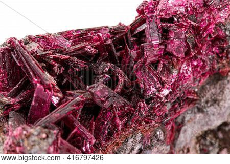 Macro Stone Mineral Wulfenite On A White Background