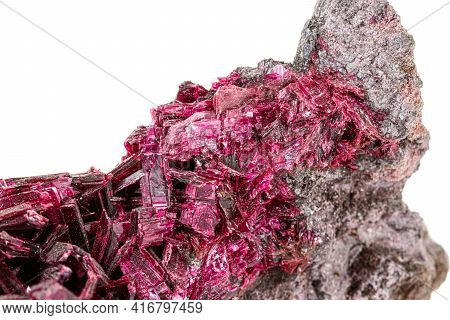 Macro Stone Mineral Wulfenite On A White Background