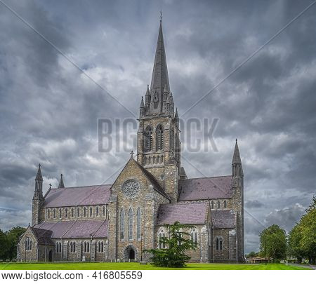 Majestic St. Marys Cathedral In Killarney With Dramatic Storm Sky, Kerry, Ireland