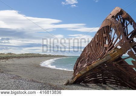 Wreckages On San Gregorio Beach, Chile Historic Site