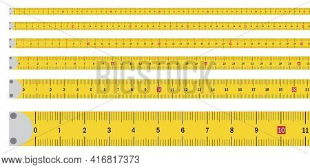 Flat Set Of Yellow Roulettes For Concept Design. Stock Image. Vector Illustration. Eps 10.