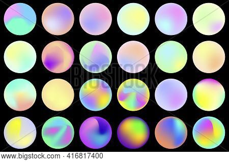 Modern Abstract Button With Gradient Spheres. Multicolored Balloons. Stock Image. Vector Illustratio