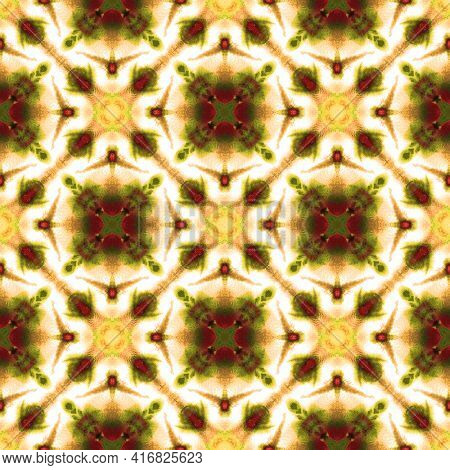Geo Art Medallion. Brown, Ochra, Cepia Home Decor. Moroccan, Tunisian Motif. Turkish, Arab Seamless 