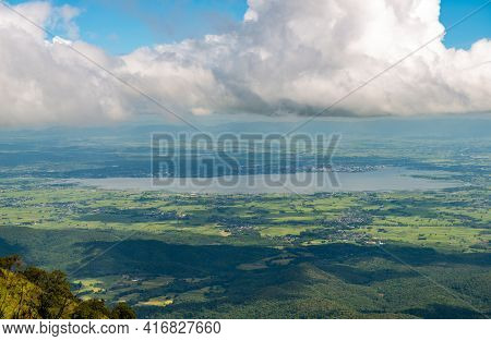 View Of Phayao Lake (local Named Is Kwan Phayao) The Largest Freshwater Lake In The Northern Region 