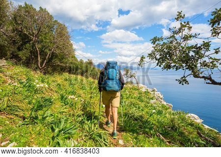 Beautiful landscapes on the Carian trail. Aegean Sea, Turkey.