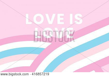 Bigender flag with love is love text for LGBTQ pride