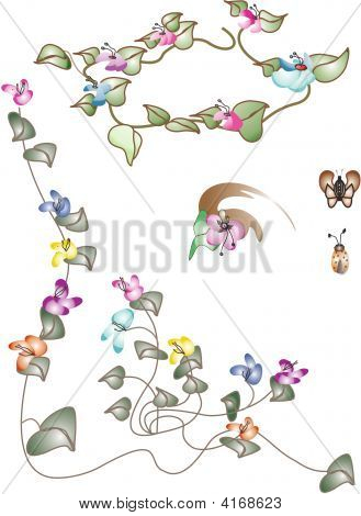 floral Banner und Ecke
