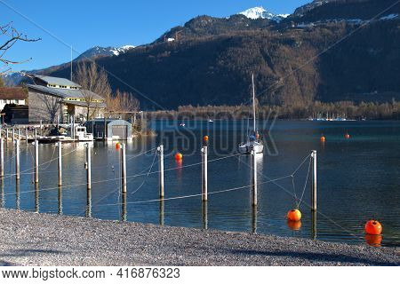 Beautiful Day At The Walensee In Weesen In Switzerland 21.2.2021