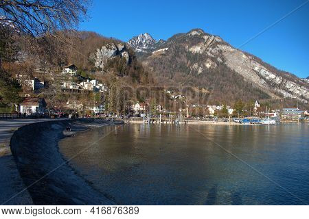 Beautiful Day At The Walensee In Weesen In Switzerland 21.2.2021