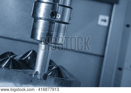 The Cnc Milling Machine Rough Cutting  The Injection Mold Parts By Indexable  Endmill Tools. The Mol