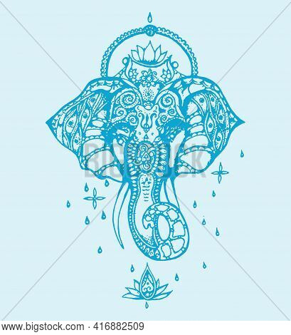 Sketch Of Lord Ganesha Or Vinayaka Editable Outline Illustration