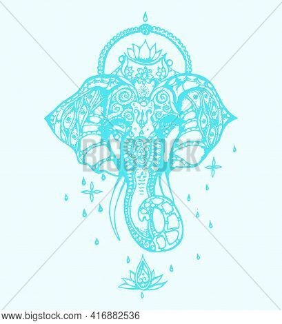Sketch Of Lord Ganesha Or Vinayaka Editable Outline Illustration
