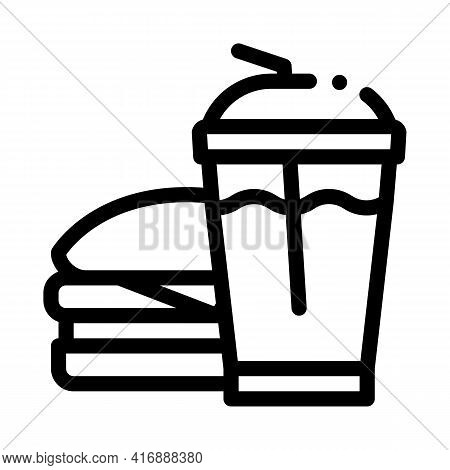Unhealthy Fast Food Line Icon Vector. Unhealthy Fast Food Sign. Isolated Contour Symbol Black Illust